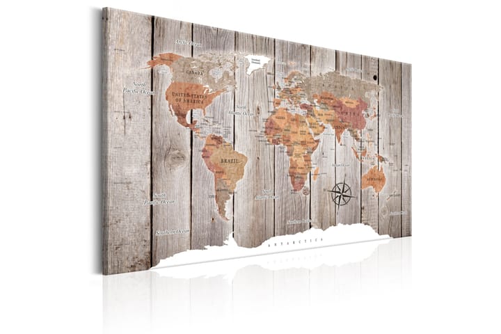 Taulu World Map: Wooden Stories 120x80 - Artgeist sp. z o. o. - Sisustustuotteet - Taulu & taide - Canvas-taulu