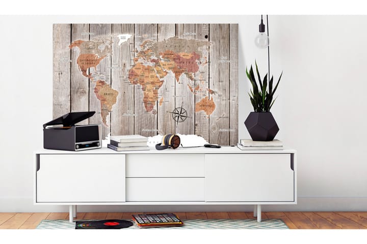 Taulu World Map: Wooden Stories 120x80 - Artgeist sp. z o. o. - Sisustustuotteet - Taulu & taide - Canvas-taulu