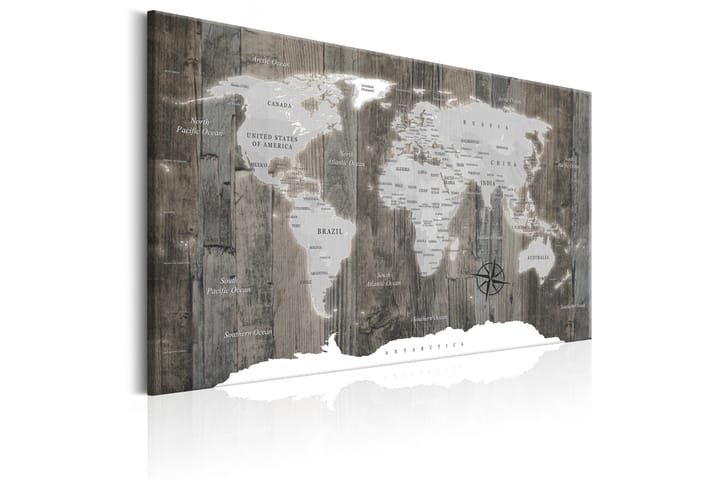 Taulu World Map: Wooden World 90x60 - Artgeist sp. z o. o. - Sisustustuotteet - Taulu & taide - Canvas-taulu