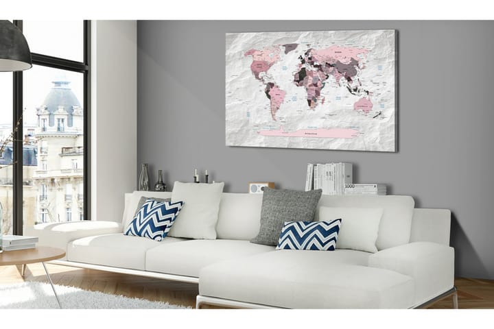 Taulu World Map: Pink Continents 120x80 - Artgeist sp. z o. o. - Sisustustuotteet - Taulu & taide - Canvas-taulu