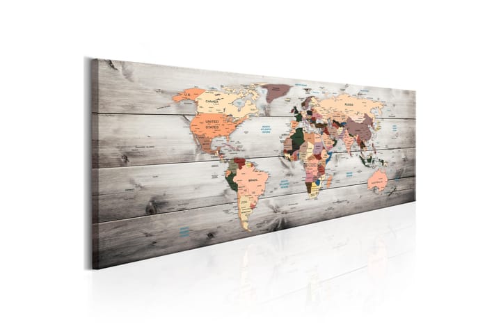 Taulu World Maps: Wooden Travels 120x40 - Artgeist sp. z o. o. - Sisustustuotteet - Taulu & taide - Canvas-taulu