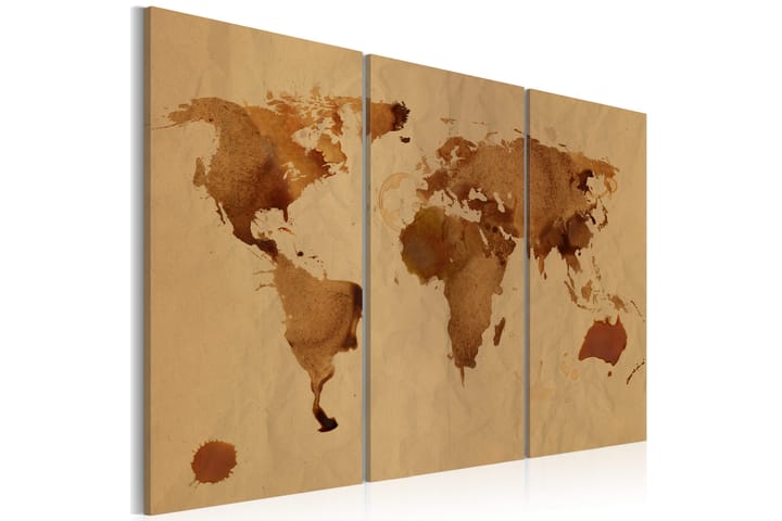 Taulu World with Coffee Triptych 60x40 - Artgeist sp. z o. o. - Sisustustuotteet - Taulu & taide - Canvas-taulu