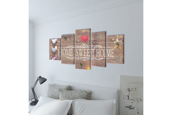 Taulusarja Home Sweet Home 100 x 50 cm - Monivärinen - Sisustustuotteet - Taulu & taide - Canvas-taulu