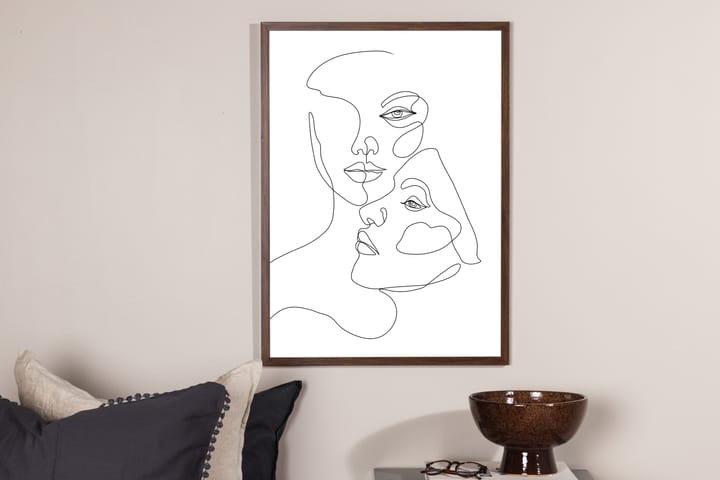 Juliste Faces 70x100 cm - Musta/Valkoinen - Sisustustuotteet - Taulu & taide - Juliste