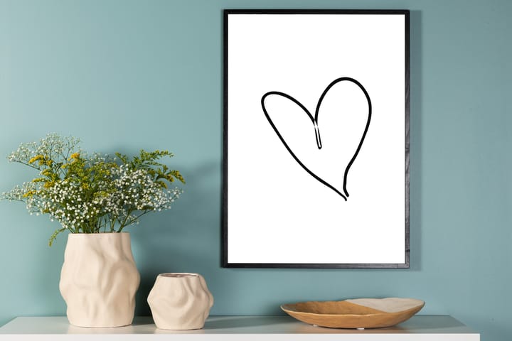 Juliste Heart 50x70 cm - Musta/Valkoinen - Sisustustuotteet - Taulu & taide - Juliste