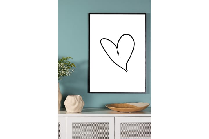 Juliste Heart 70x100 cm - Musta/Valkoinen - Sisustustuotteet - Taulu & taide - Juliste