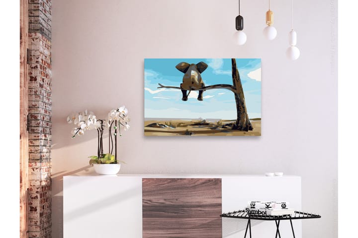 Tee-se-itse Maalaus Elephant In A Tree 60x40 cm - Artgeist sp. z o. o. - Sisustustuotteet - Taulu & taide - Maalaa itse - Tee se itse -taulu