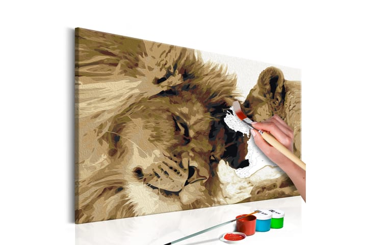 Tee-se-itse Maalaus Lions In Love 60x40 cm - Artgeist sp. z o. o. - Sisustustuotteet - Taulu & taide - Maalaa itse - Tee se itse -taulu