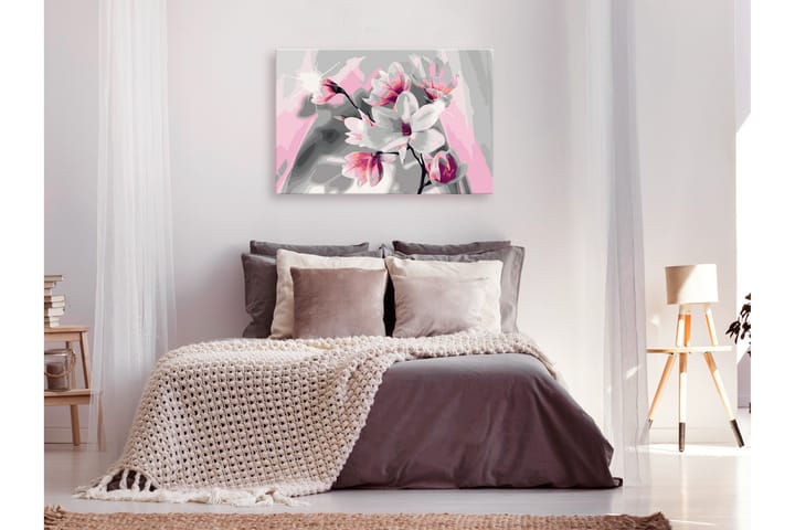 Tee-se-itse Maalaus Magnolia Grey Background 60x40 cm - Artgeist sp. z o. o. - Sisustustuotteet - Taulu & taide - Maalaa itse - Tee se itse -taulu