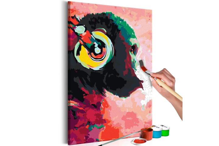 Tee-se-itse Maalaus Monkey In Headphones 40x60 cm - Artgeist sp. z o. o. - Sisustustuotteet - Taulu & taide - Maalaa itse - Tee se itse -taulu