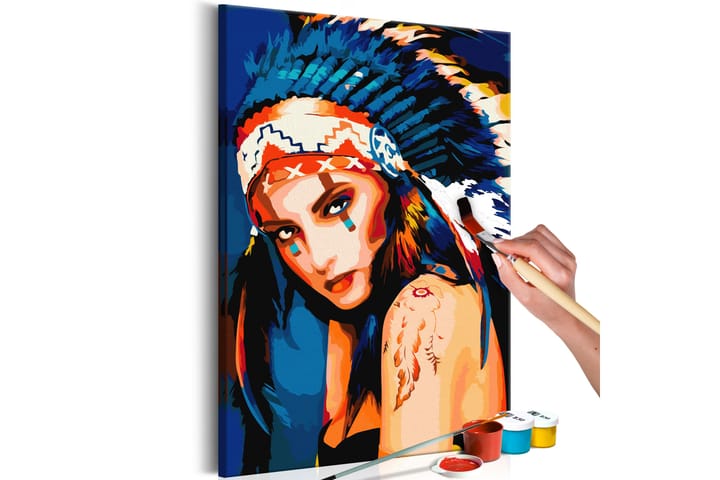 Tee-se-itse Maalaus Native American Girl 40x60 cm - Artgeist sp. z o. o. - Sisustustuotteet - Taulu & taide - Maalaa itse - Tee se itse -taulu