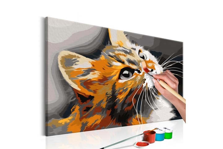 Tee-se-itse Maalaus Red Cat  60x40 cm - Artgeist sp. z o. o. - Sisustustuotteet - Taulu & taide - Maalaa itse - Tee se itse -taulu