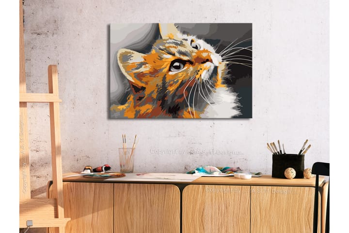 Tee-se-itse Maalaus Red Cat  60x40 cm - Artgeist sp. z o. o. - Sisustustuotteet - Taulu & taide - Maalaa itse - Tee se itse -taulu