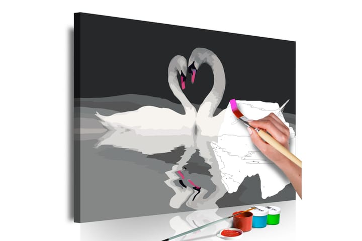 Tee-se-itse Maalaus Swan Couple 60x40 cm - Artgeist sp. z o. o. - Sisustustuotteet - Taulu & taide - Maalaa itse - Tee se itse -taulu