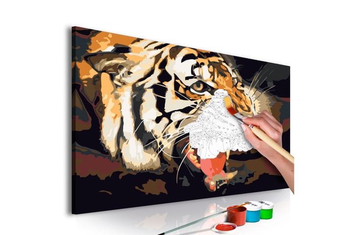 Tee-se-itse Maalaus Tiger Roar 60x40 cm - Artgeist sp. z o. o. - Sisustustuotteet - Taulu & taide - Maalaa itse - Tee se itse -taulu