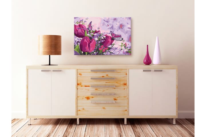 Tee-se-itse Maalaus Tulips Meadow 60x40 cm - Artgeist sp. z o. o. - Sisustustuotteet - Taulu & taide - Maalaa itse - Tee se itse -taulu