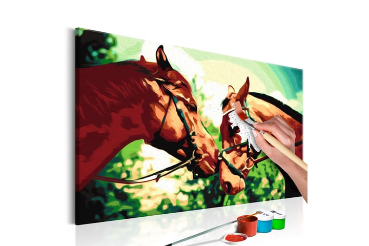 Tee-se-itse Maalaus Two Horses  60x40 cm - Artgeist sp. z o. o. - Sisustustuotteet - Taulu & taide - Maalaa itse - Tee se itse -taulu