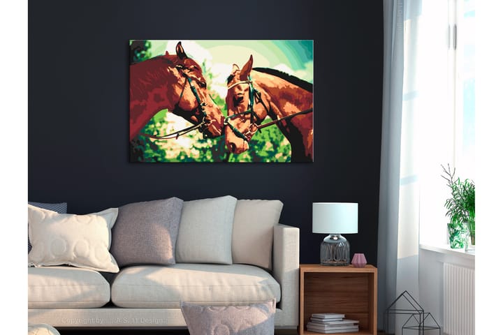 Tee-se-itse Maalaus Two Horses  60x40 cm - Artgeist sp. z o. o. - Sisustustuotteet - Taulu & taide - Maalaa itse - Tee se itse -taulu