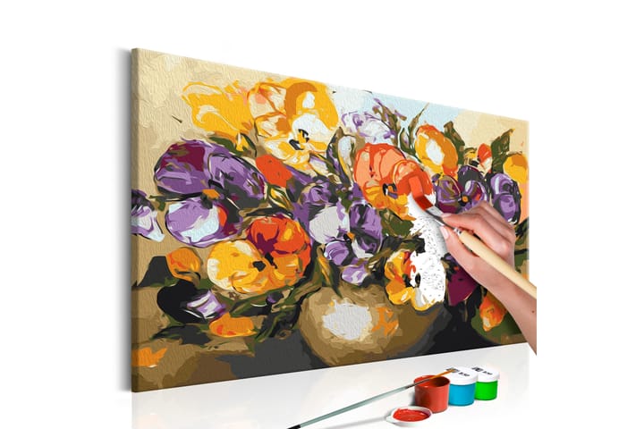 Tee-se-itse Maalaus Vase Of Pansies 60x40 cm - Artgeist sp. z o. o. - Sisustustuotteet - Taulu & taide - Maalaa itse - Tee se itse -taulu