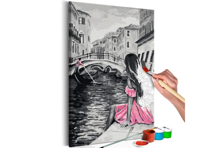 Tee-se-itse Maalaus Venice A Girl In A Pink Dress 40x60 cm - Artgeist sp. z o. o. - Sisustustuotteet - Taulu & taide - Maalaa itse - Tee se itse -taulu