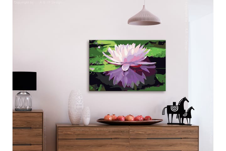 Tee-se-itse Maalaus Water Lily 60x40 cm - Artgeist sp. z o. o. - Sisustustuotteet - Taulu & taide - Maalaa itse - Tee se itse -taulu