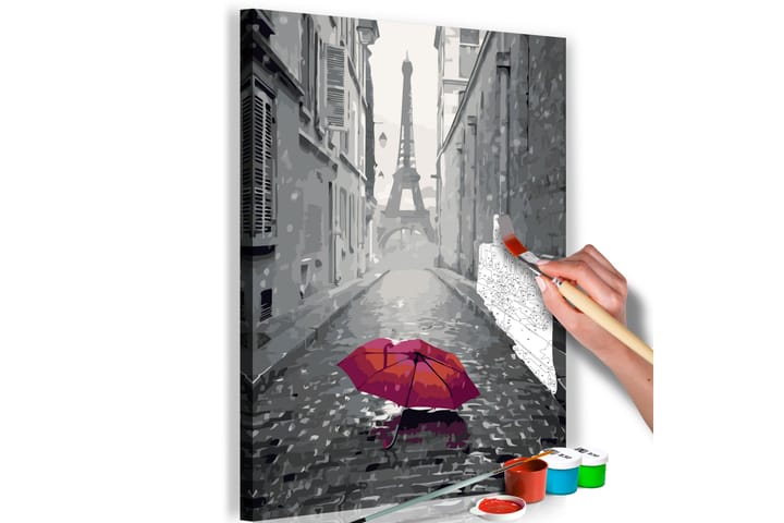 Tee-se-itse Maalaus Paris Red Umbrella 40x60 cm - Artgeist sp. z o. o. - Sisustustuotteet - Taulu & taide - Maalaa itse - Tee se itse -taulu