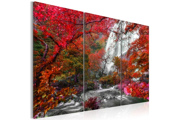 Taulu Beautiful Waterfall Autumnal Forest 120x80 - Artgeist sp. z o. o. - Canvas-taulu - Seinäkoristeet