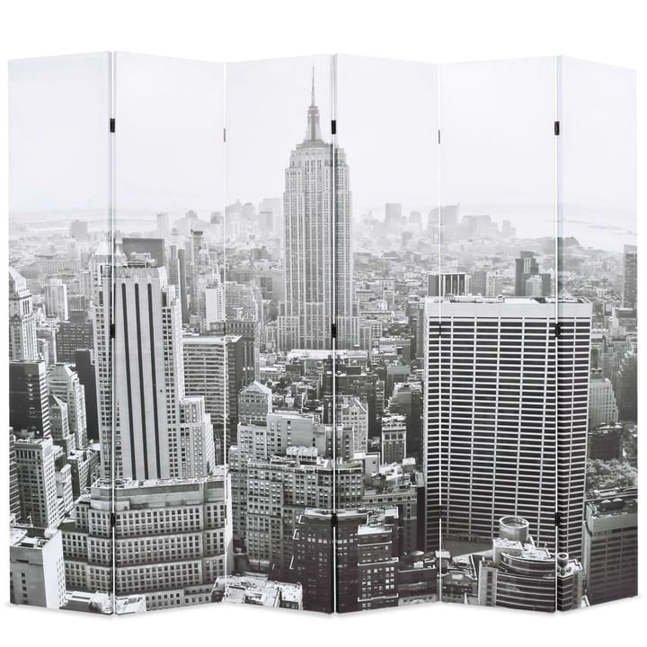 Taitettava tilanjakaja 228x170 cm New York mustavalkoinen - Monivärinen - Taittuva sermi - Tilanjakaja & sermi