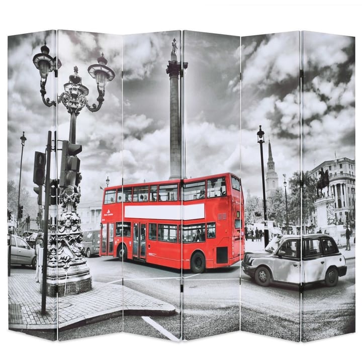 Taitettava tilanjakaja Lontoon bussi 228x1870 cm musta - Monivärinen - Taittuva sermi - Tilanjakaja & sermi