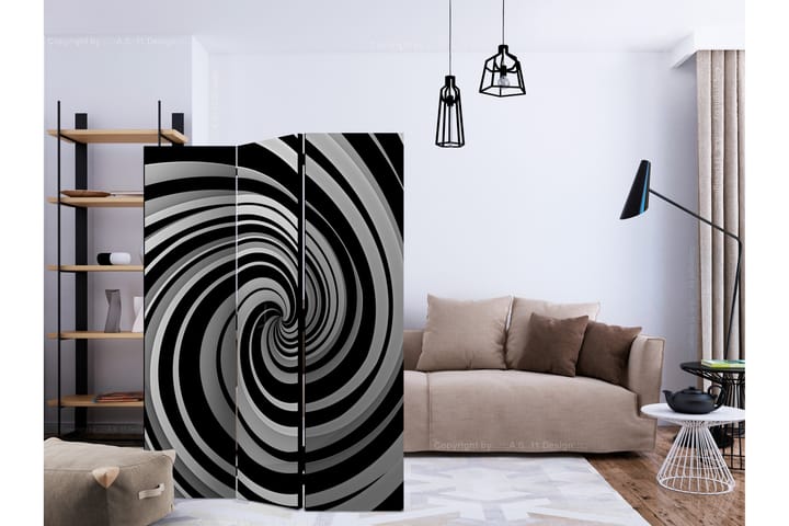 Tilanjakaja Black and white swirl 135x172 - Artgeist sp. z o. o. - Sisustustuotteet - Tilanjakaja & sermi