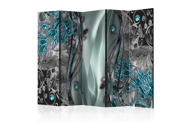 Tilanjakaja Floral Curtain (Turquoise) II 225x172 - Artgeist sp. z o. o. - Sisustustuotteet - Tilanjakaja & sermi