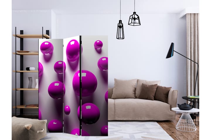 Tilanjakaja Purple Balls 135x172 - Artgeist sp. z o. o. - Sisustustuotteet - Tilanjakaja & sermi