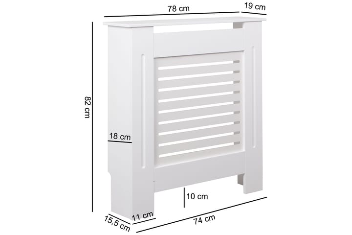 Elementtisuojus Korells 78x19 cm - Valkoinen - Talo & remontointi - Ilmastointi - Lämmitys - Lampöpatteri