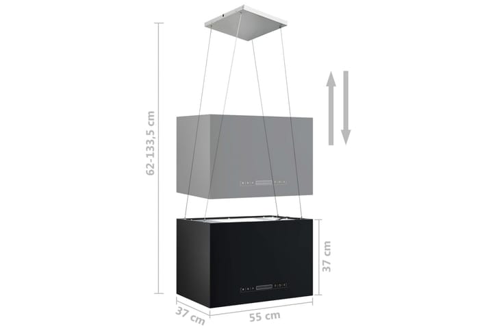 Ripustettava liesituuletin LCD 55 cm jauhemaalattu teräs - Musta - Talo & remontointi - Ilmastointi - Tuuletin