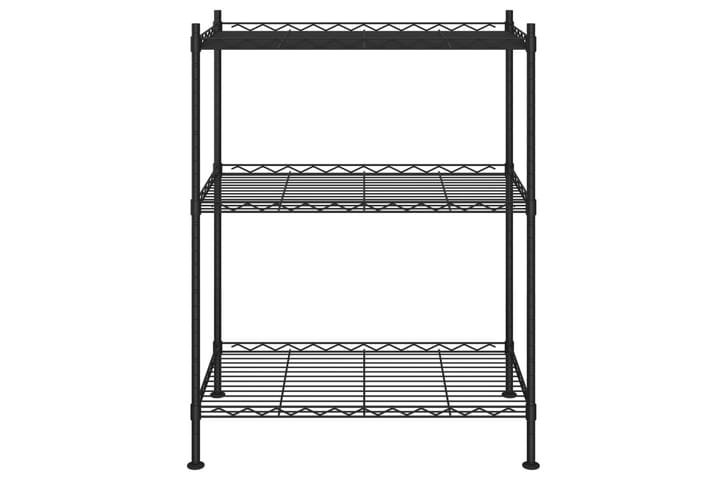 3-kerroksinen varastohylly 60x35x76 cm musta150 kg - Musta - Talo & remontointi - Keittiö & kylpyhuone - Keittiö & kodinhoitohuone - Keittiön sisustus - Keittiöhylly