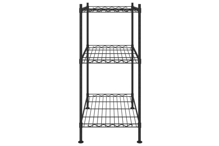 3-kerroksinen varastohylly 60x35x76 cm musta150 kg - Musta - Talo & remontointi - Keittiö & kylpyhuone - Keittiö & kodinhoitohuone - Keittiön sisustus - Keittiöhylly