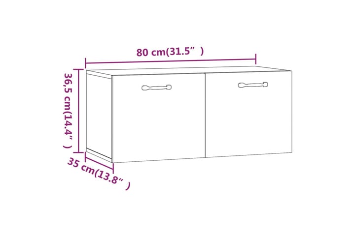 beBasic Seinäkaappi ruskea tammi 80x35x36,5 cm tekninen puu - Ruskea - Talo & remontointi - Keittiö & kylpyhuone - Keittiö & kodinhoitohuone - Keittiön sisustus - Keittiöhylly