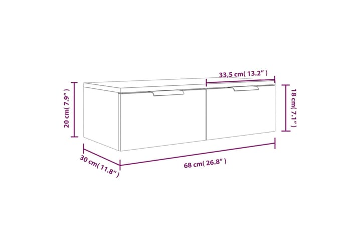 beBasic Seinäkaappi valkoinen 68x30x20 cm tekninen puu - Valkoinen - Talo & remontointi - Keittiö & kylpyhuone - Keittiö & kodinhoitohuone - Keittiön sisustus - Keittiöhylly