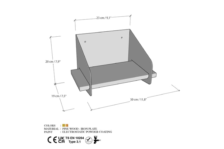 Faeryn Seinätila 30 cm - Kulta - Talo & remontointi - Keittiö & kylpyhuone - Keittiö & kodinhoitohuone - Keittiön sisustus - Keittiöhylly