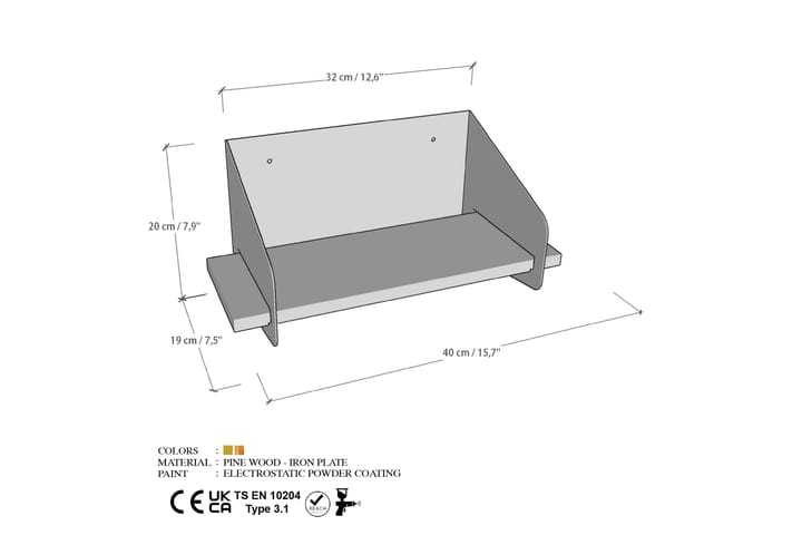 Faeryn Seinätila 40 cm - Kulta - Talo & remontointi - Keittiö & kylpyhuone - Keittiö & kodinhoitohuone - Keittiön sisustus - Keittiöhylly