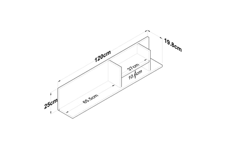 Friederich Seinätila 120 cm - Valkoinen/Pähkinäpuu - Talo & remontointi - Keittiö & kylpyhuone - Keittiö & kodinhoitohuone - Keittiön sisustus - Keittiöhylly