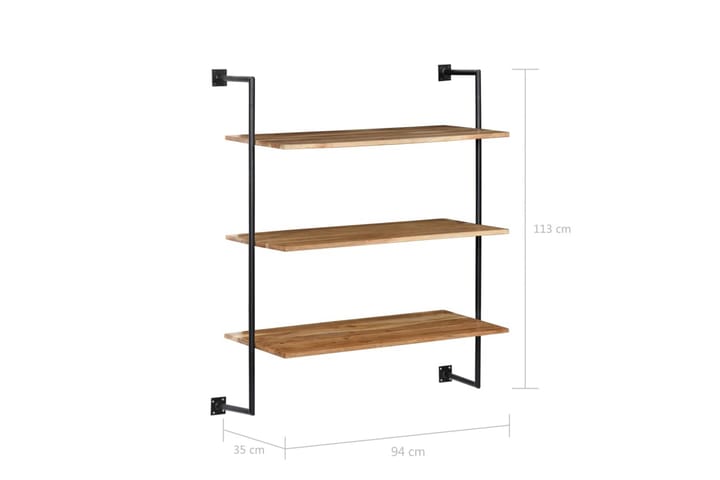 Seinähylly 94x35x113 cm kiinteä akaasiapuu - Ruskea - Talo & remontointi - Keittiö & kylpyhuone - Keittiö & kodinhoitohuone - Keittiön sisustus - Keittiöhylly