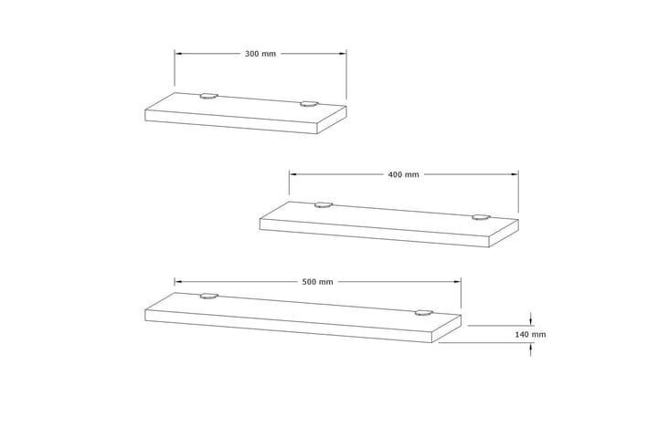 Seinähylly Jakor 2x30 cm 3-pak - Luonnonväri - Talo & remontointi - Keittiö & kylpyhuone - Keittiö & kodinhoitohuone - Keittiön sisustus - Keittiöhylly