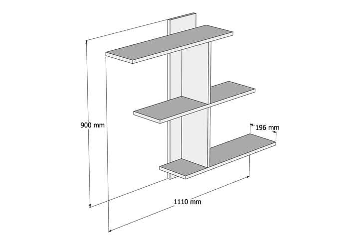 Seinähylly Tyrsberget 110 cm - Ruskea - Talo & remontointi - Keittiö & kylpyhuone - Keittiö & kodinhoitohuone - Keittiön sisustus - Keittiöhylly