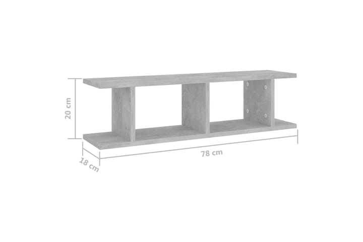 Seinähyllyt 2 kpl betoninharmaa 78x18x20 cm lastulevy - Talo & remontointi - Keittiö & kylpyhuone - Keittiö & kodinhoitohuone - Keittiön sisustus - Keittiöhylly