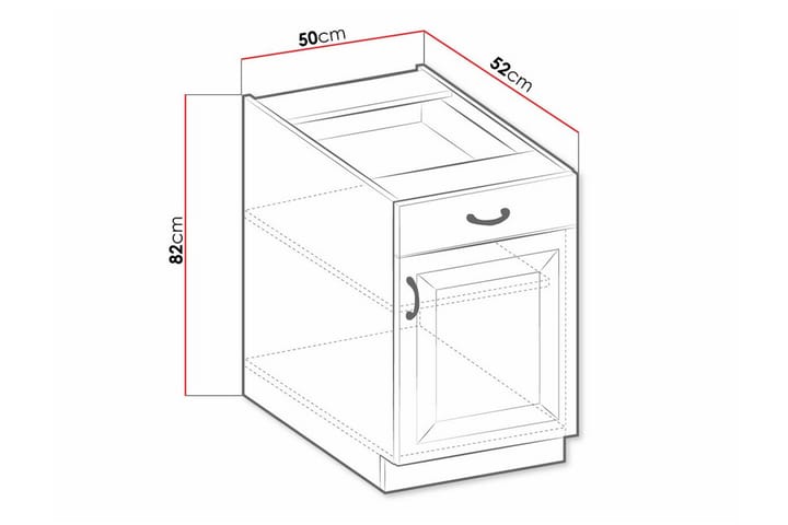 Keittiön Kaappi Templemore 50 cm - Valkoinen - Talo & remontointi - Keittiö & kylpyhuone - Keittiö & kodinhoitohuone - Keittiön sisustus - Keittiökaappi