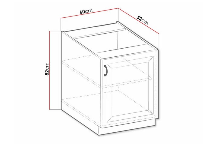 Keittiön Kaappi Templemore 60 cm - Puu/musta - Talo & remontointi - Keittiö & kylpyhuone - Keittiö & kodinhoitohuone - Keittiön sisustus - Keittiökaappi