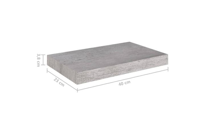 Kelluvat seinähyllyt 2 kpl betoninharmaa 40x23x3,8 cm MDF - Harmaa - Talo & remontointi - Keittiö & kylpyhuone - Keittiö & kodinhoitohuone - Keittiön sisustus - Keittiöhylly