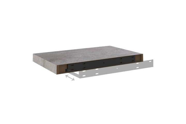 Kelluvat seinähyllyt 2 kpl betoninharmaa 50x23x3,8 cm MDF - Harmaa - Talo & remontointi - Keittiö & kylpyhuone - Keittiö & kodinhoitohuone - Keittiön sisustus - Keittiöhylly