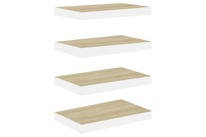 Kelluvat seinähyllyt 4 kpl 40x23x3,8 cm MDF - Valkoinen - Talo & remontointi - Keittiö & kylpyhuone - Keittiö & kodinhoitohuone - Keittiön sisustus - Keittiöhylly